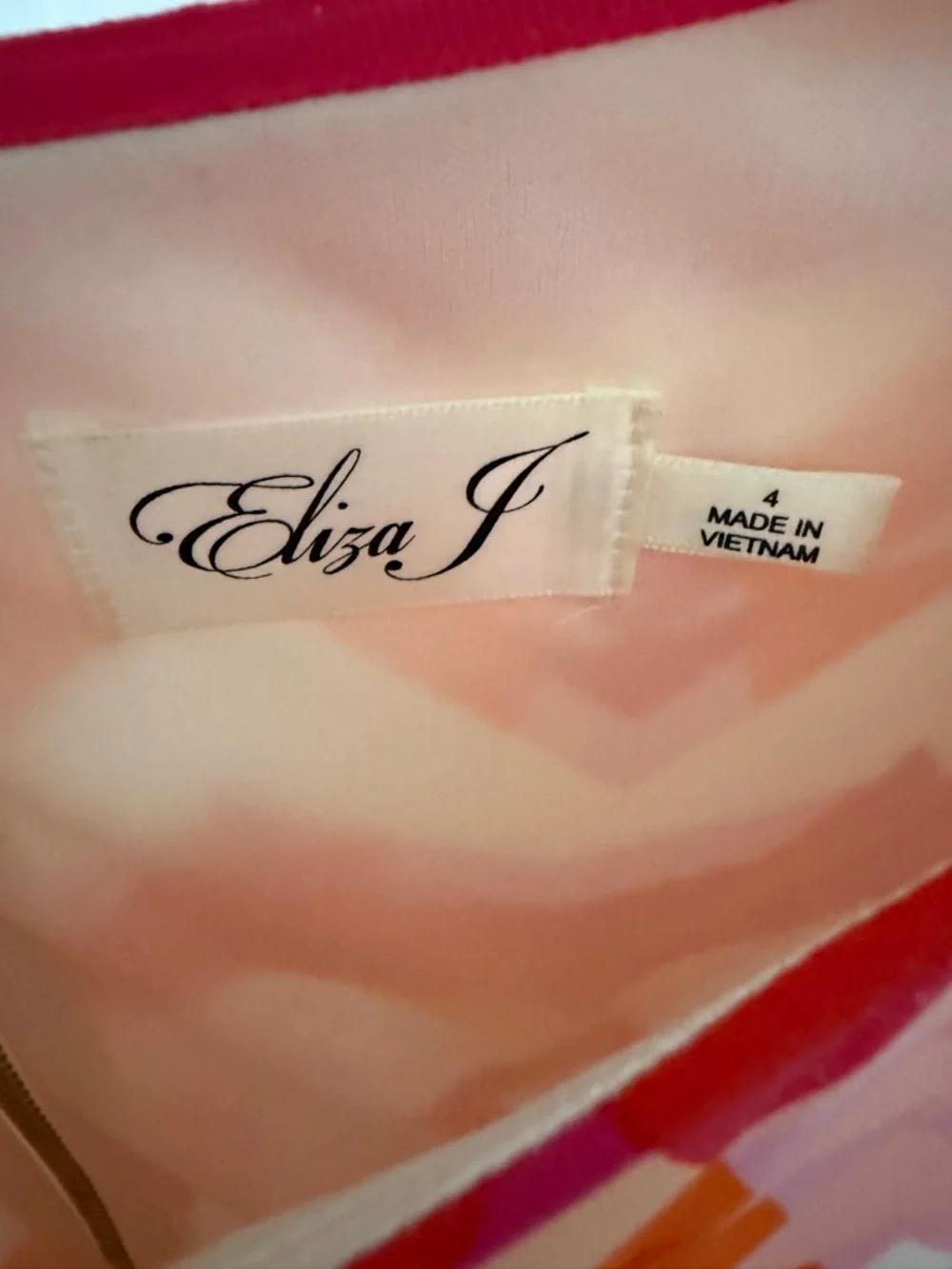 Eliza J Vibrant Geometric Pink & Red Shift Dress - Picture 4 of 5
